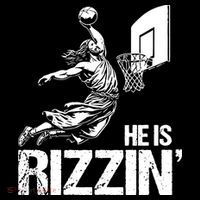 Jesus Playing Basketball He Is Rizzin Trending Funny Jesus Tall T-Shirt