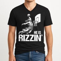 Jesus Playing Basketball He Is Rizzin Trending Funny Jesus V-Neck T-Shirt