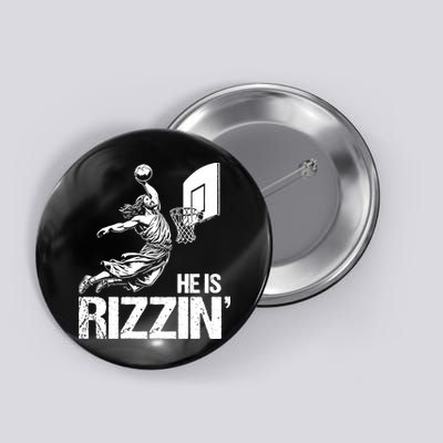 Jesus Playing Basketball He Is Rizzin Trending Funny Jesus Button