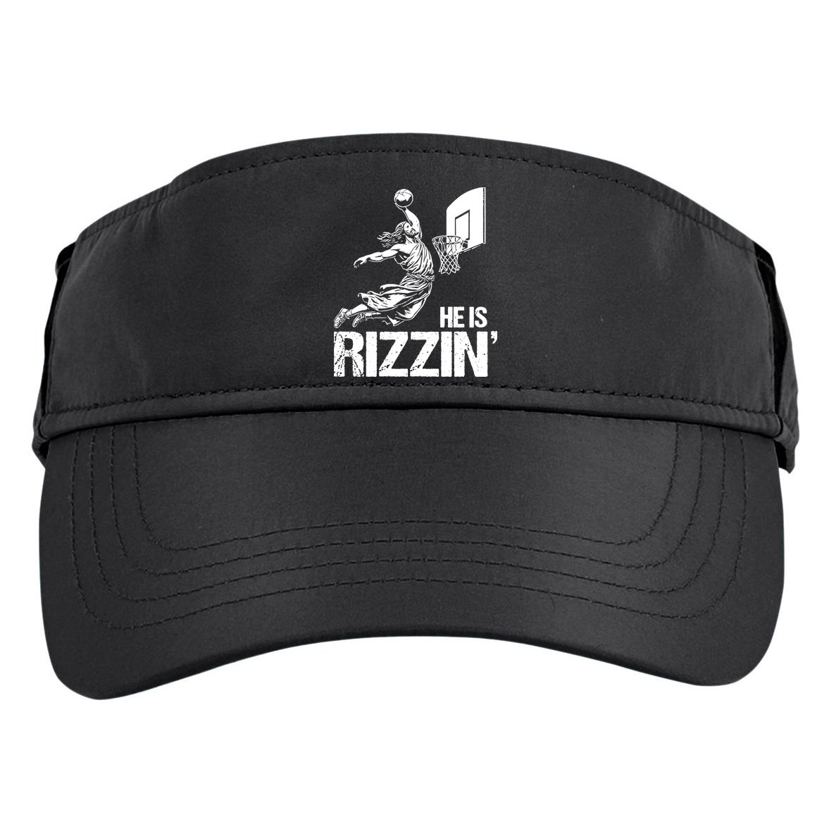Jesus Playing Basketball He Is Rizzin Trending Funny Jesus Adult Drive Performance Visor