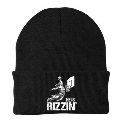 Jesus Playing Basketball He Is Rizzin Trending Funny Jesus Beanie