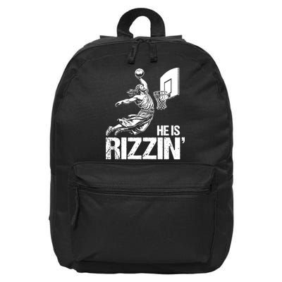 Jesus Playing Basketball He Is Rizzin Trending Funny Jesus 16 in Basic Backpack