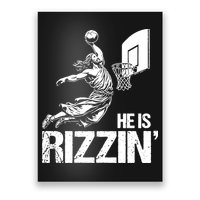 Jesus Playing Basketball He Is Rizzin Trending Funny Jesus Poster