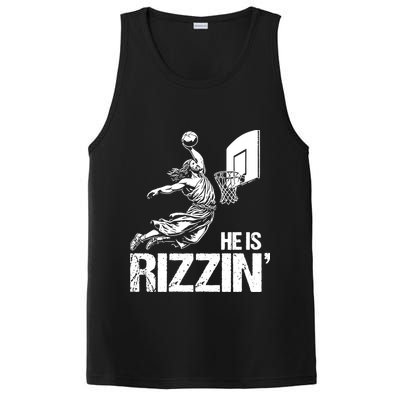 Jesus Playing Basketball He Is Rizzin Trending Funny Jesus PosiCharge Competitor Tank
