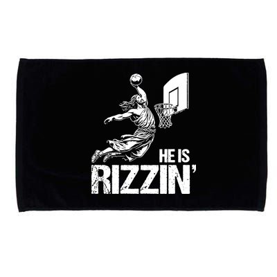 Jesus Playing Basketball He Is Rizzin Trending Funny Jesus Microfiber Hand Towel