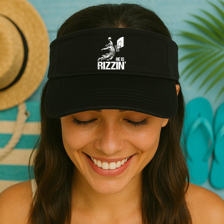 Jesus Playing Basketball He Is Rizzin Trending Funny Jesus Visor