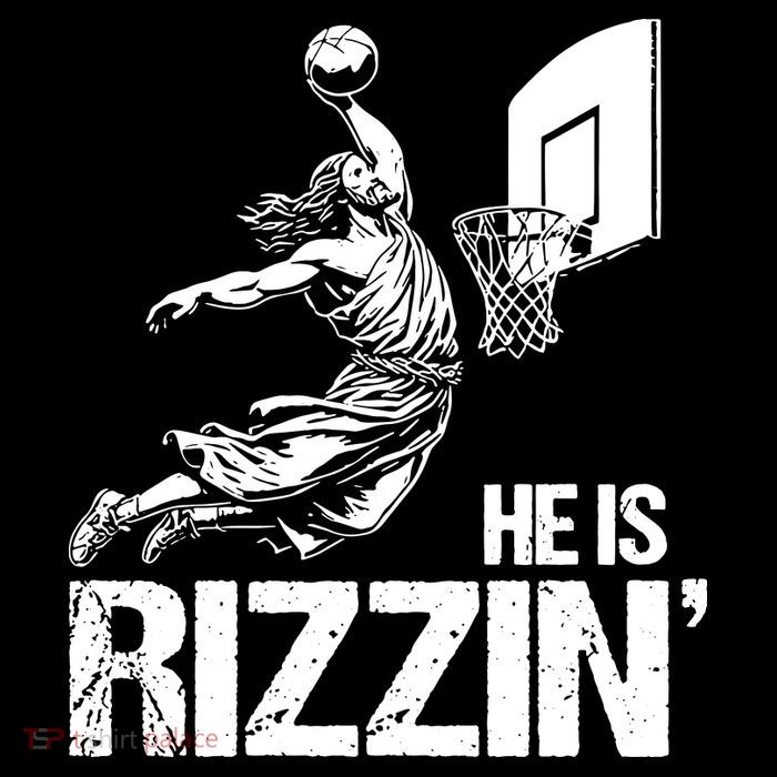 Jesus Playing Basketball He Is Rizzin Trending Funny Jesus Women's V-Neck T-Shirt