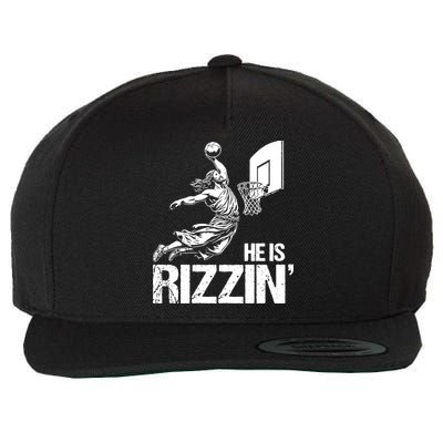 Jesus Playing Basketball He Is Rizzin Trending Funny Jesus Wool Snapback Cap