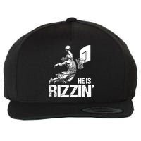 Jesus Playing Basketball He Is Rizzin Trending Funny Jesus Wool Snapback Cap