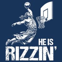 Jesus Playing Basketball He Is Rizzin Trending Funny Jesus Infant Baby Jersey Bodysuit