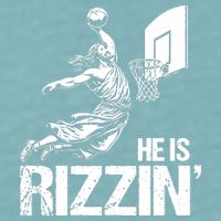 Jesus Playing Basketball He Is Rizzin Trending Funny Jesus Sueded Cloud Jersey T-Shirt