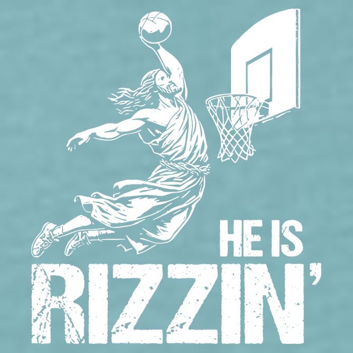 Jesus Playing Basketball He Is Rizzin Trending Funny Jesus Sueded Cloud Jersey T-Shirt