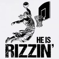 Jesus Playing Basketball He Is Rizzin Trending Funny Jesus Garment-Dyed Sweatshirt