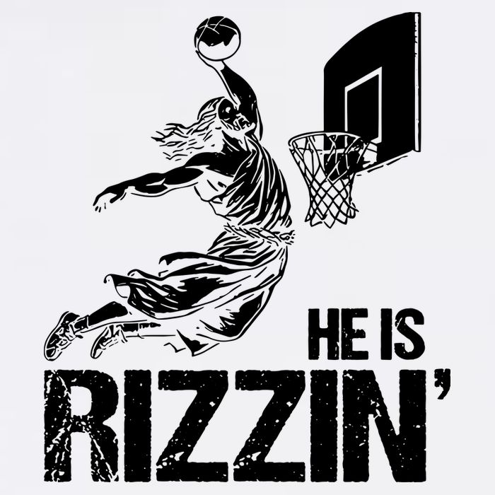 Jesus Playing Basketball He Is Rizzin Trending Funny Jesus Garment-Dyed Sweatshirt