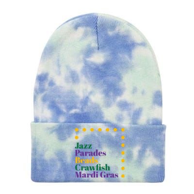 Jazz Parades Beads Crawfish Mardi Gras Tie Dye 12in Knit Beanie