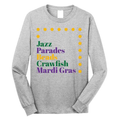 Jazz Parades Beads Crawfish Mardi Gras Long Sleeve Shirt