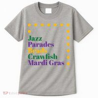 Jazz Parades Beads Crawfish Mardi Gras Tall T-Shirt