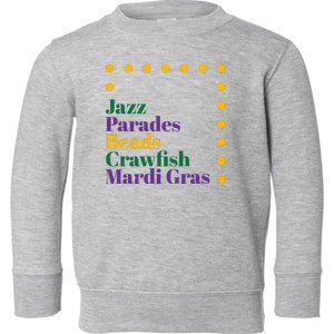 Jazz Parades Beads Crawfish Mardi Gras Toddler Sweatshirt