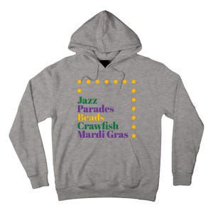 Jazz Parades Beads Crawfish Mardi Gras Tall Hoodie