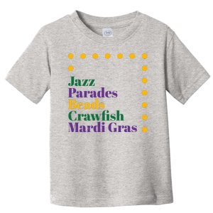 Jazz Parades Beads Crawfish Mardi Gras Toddler T-Shirt