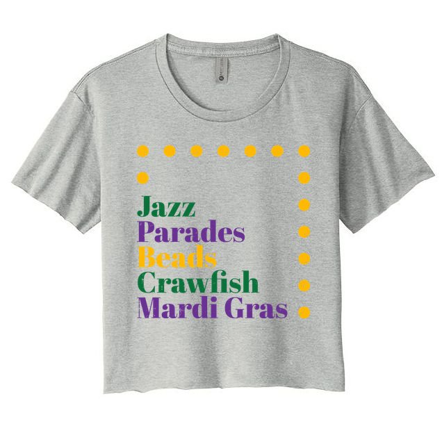 Jazz Parades Beads Crawfish Mardi Gras Crop Top