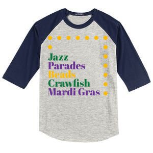 Jazz Parades Beads Crawfish Mardi Gras Kids Colorblock Raglan Jersey