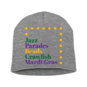 Jazz Parades Beads Crawfish Mardi Gras Short Acrylic Beanie