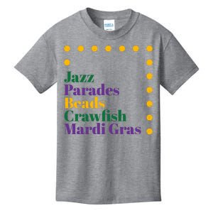 Jazz Parades Beads Crawfish Mardi Gras Kids T-Shirt