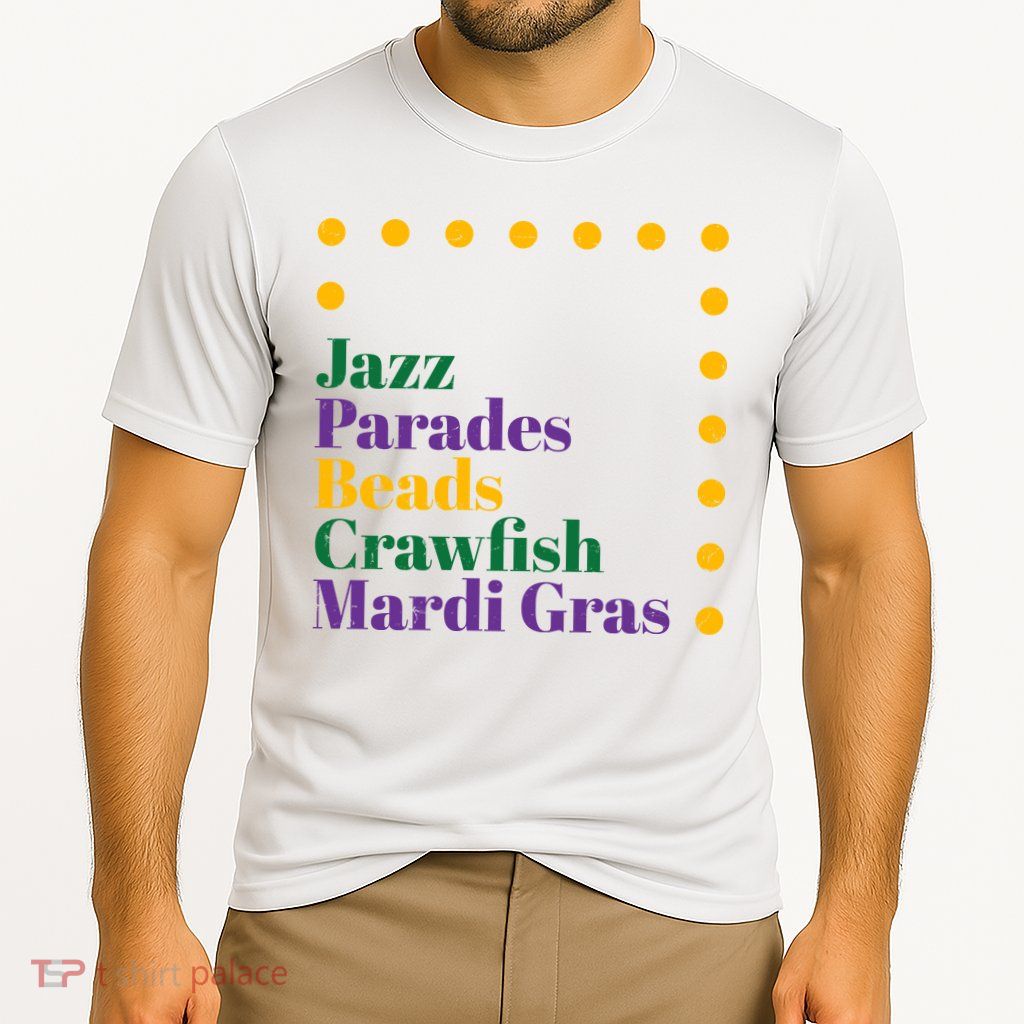 Jazz Parades Beads Crawfish Mardi Gras Performance Shirt