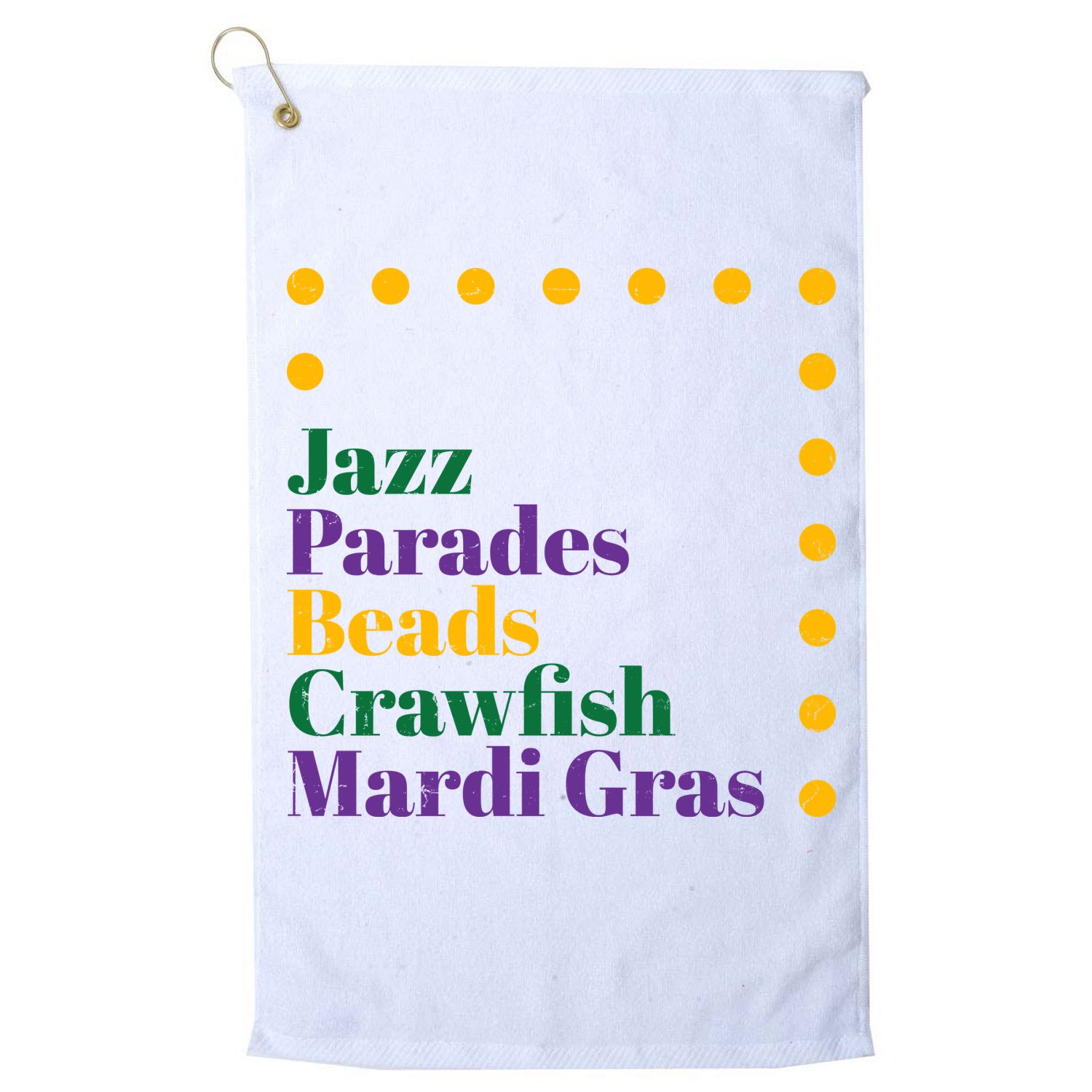 Jazz Parades Beads Crawfish Mardi Gras Golf Towel