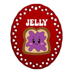 Jelly Peanut Butter Cute Couples Matching ValentineS Day Gift Ceramic Oval Ornament