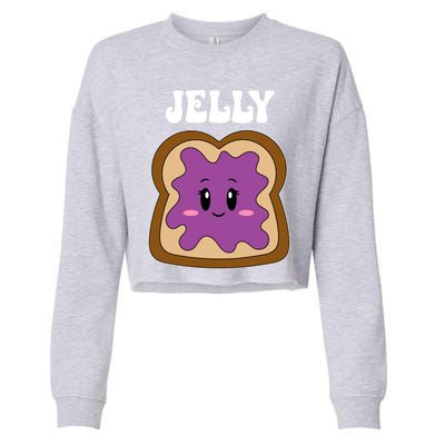 Jelly Peanut Butter Cute Couples Matching ValentineS Day Gift Cropped Pullover Crew