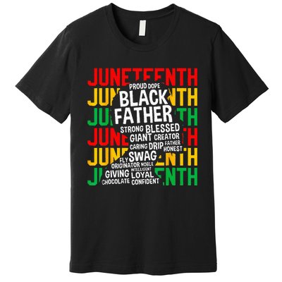 Juneteenth Proud Black Fathers Day Black History African Premium T-Shirt