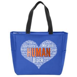 Juneteenth Pride Black History Month Melanin Kindness Gift Zip Tote Bag