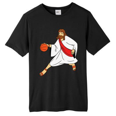 Jesus Playing Basketball Tall Fusion ChromaSoft Performance T-Shirt