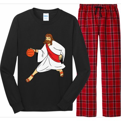 Jesus Playing Basketball Long Sleeve Pajama Set