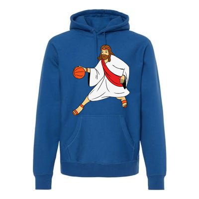 Jesus Playing Basketball Premium Hoodie