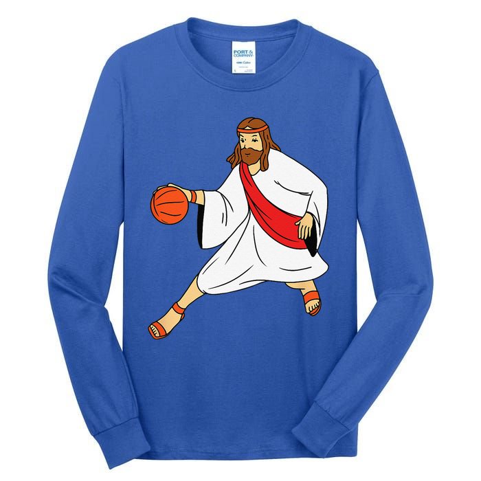 Jesus Playing Basketball Tall Long Sleeve T-Shirt