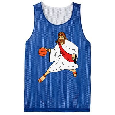 Jesus Playing Basketball Mesh Reversible Basketball Jersey Tank