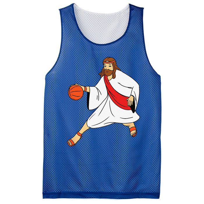 Jesus Playing Basketball Mesh Reversible Basketball Jersey Tank