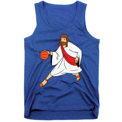 Jesus Playing Basketball Tank Top