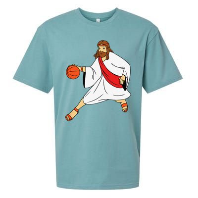 Jesus Playing Basketball Sueded Cloud Jersey T-Shirt