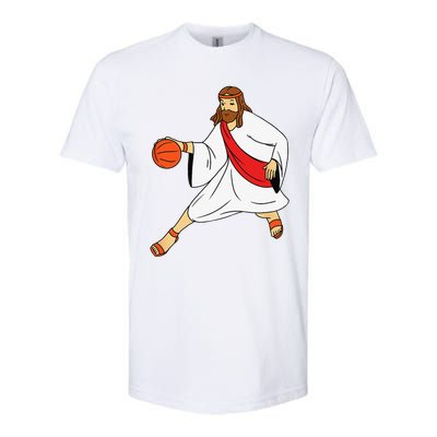 Jesus Playing Basketball Softstyle® CVC T-Shirt