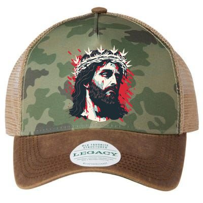 Jesus Painting Christianity Legacy Tie Dye Trucker Hat