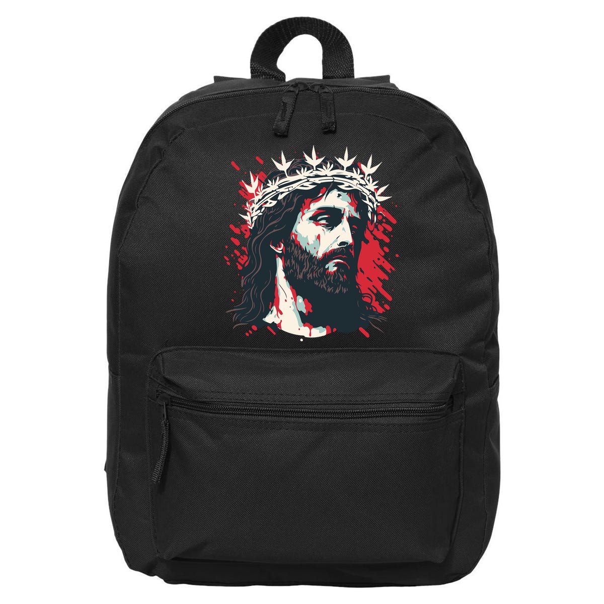 Jesus Painting Christianity 16 in Basic Backpack