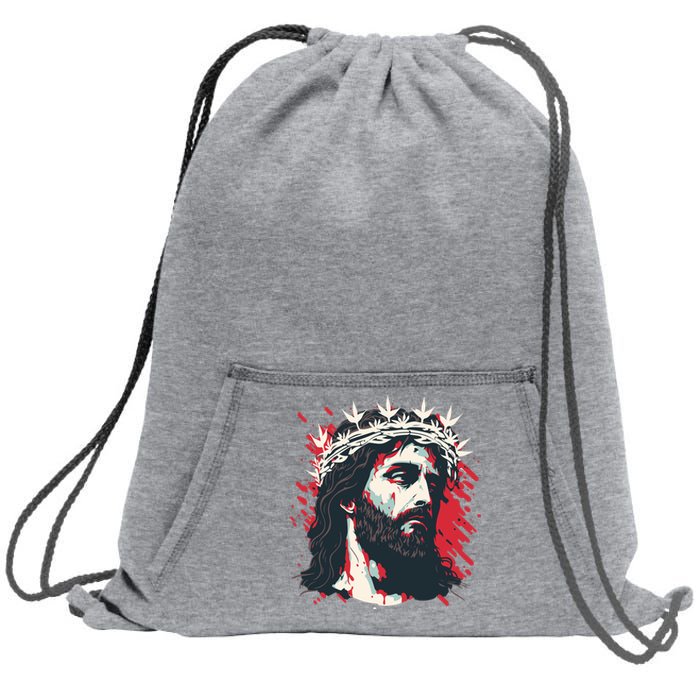 Jesus Painting Christianity Sweatshirt Cinch Pack Bag