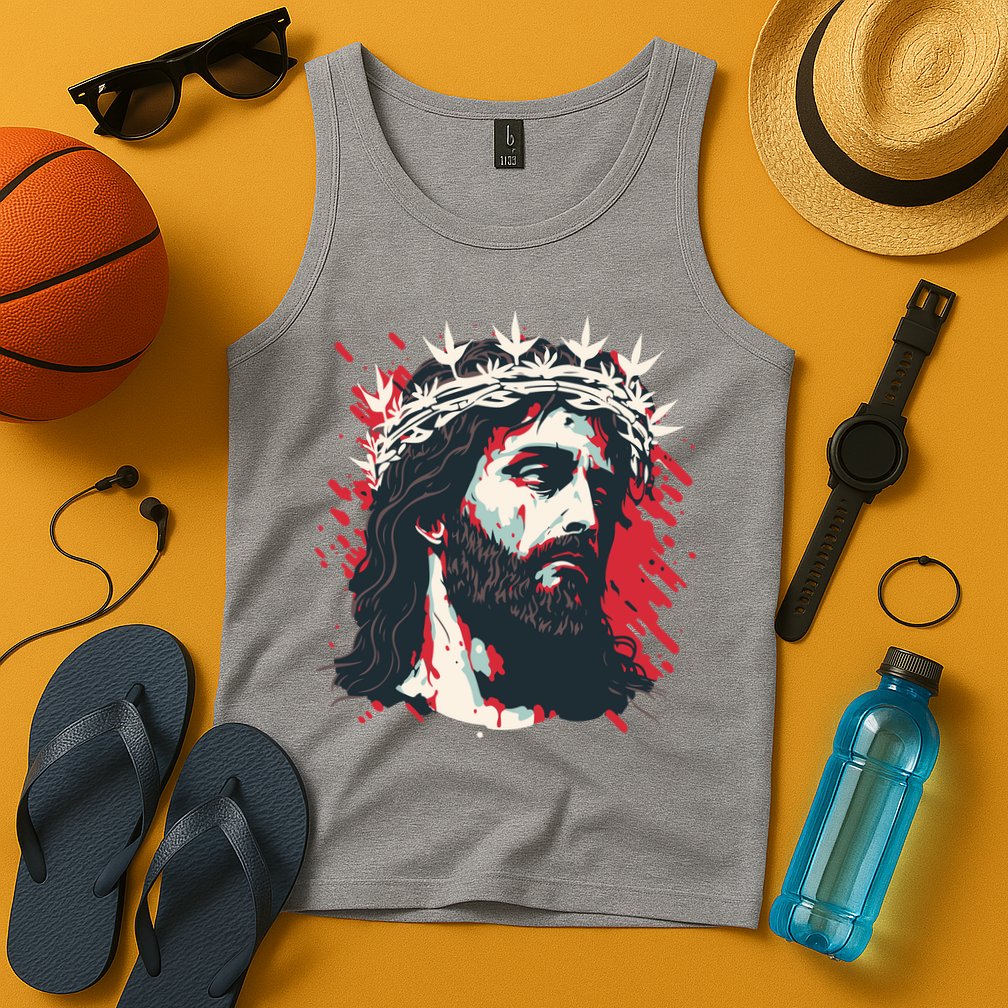 Jesus Painting Christianity Tank Top
