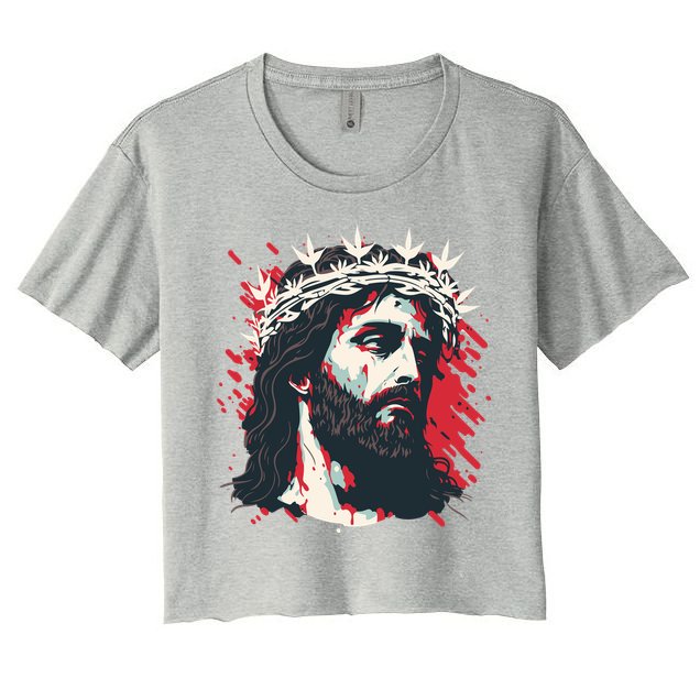 Jesus Painting Christianity Crop Top