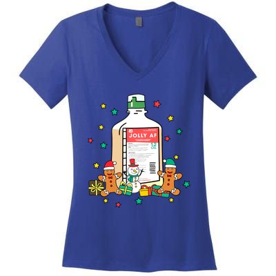 Jolly Pharmacy Crew Pharmacist Group Matching Christmas Great Gift Women's V-Neck T-Shirt