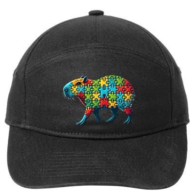Jigsaw Puzzle Capybara Funny Gift 7-Panel Snapback Hat